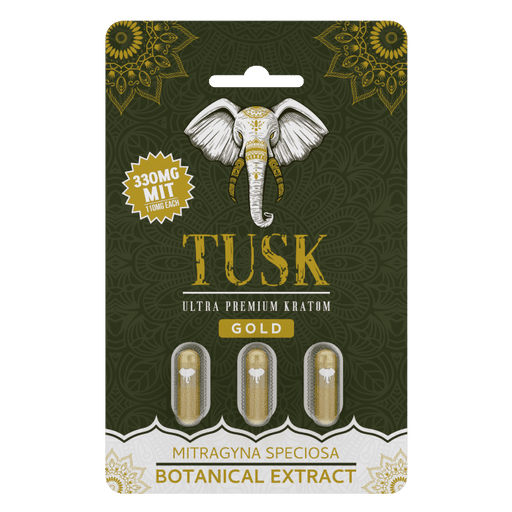 Tusk Kratom Gold Extract Capsules (3 CT) - Day N Night | CBD, Kratom, Nootropic, Vape, Smoke, Head Shop