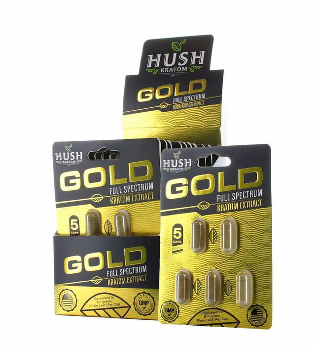 Hush Kratom Gold Extract Capsules - Day N Night | CBD, Kratom, Nootropic, Vape, Smoke, Head Shop
