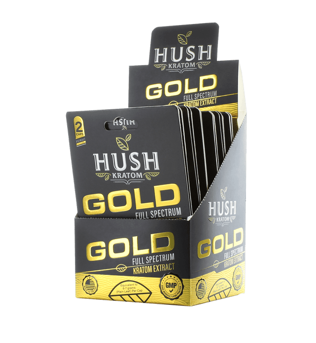 Hush Kratom Gold Extract Capsules - Day N Night | CBD, Kratom, Nootropic, Vape, Smoke, Head Shop