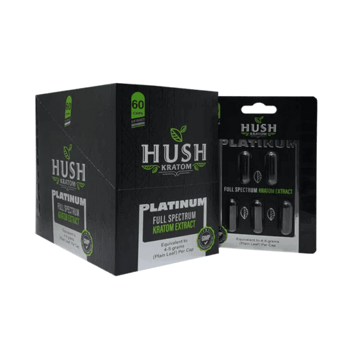 Hush Kratom Platinum Extract Capsules - Day N Night | CBD, Kratom, Nootropic, Vape, Smoke, Head Shop